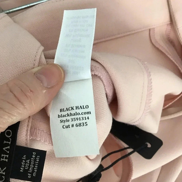 Black Halo Women’s Isabella Pant High Waist Wide Leg Pant Blush Pink NWT size 2 - Picture 8 of 8